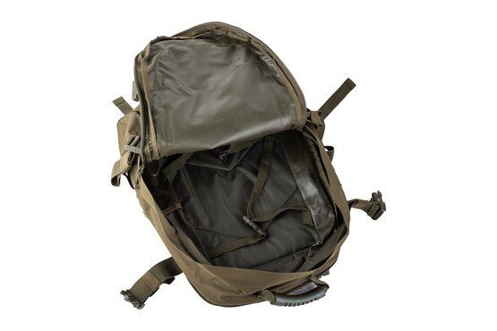 Primary Arms 3-Day Expandable Backpack with Waist Strap in OD Green has a zippered main compartment